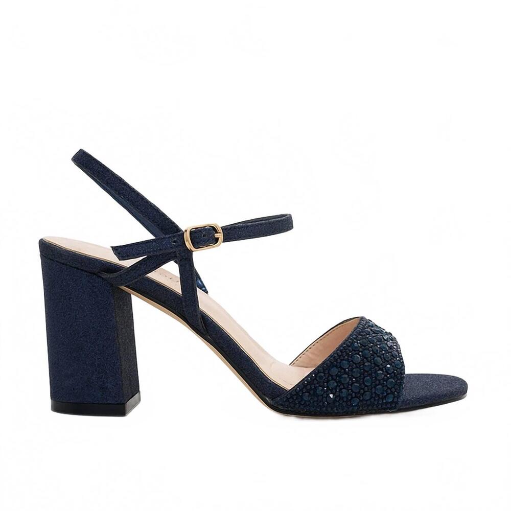 NEW DE BLOSSOM COLLECTION women's benna block heel sandal in navy